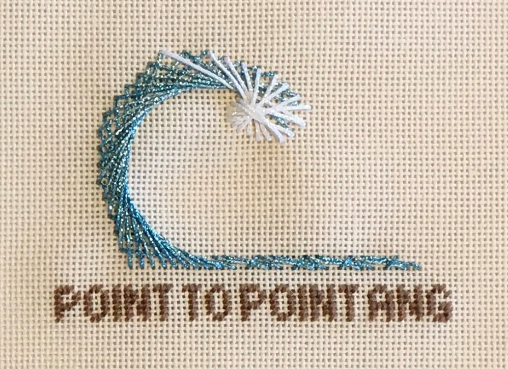 Point to Point ANG logo and nametag designed and stitched by Nancy Cucci